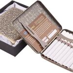 Boîte à cigarettes rétro en métal, 20 pièces, pince à ressort double face