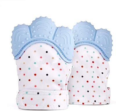Gant de dentition pour bébé 2 pièces, gant de soulagement de la douleur