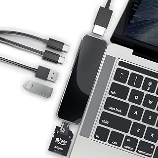 Hub usb c, adaptateur usb type c 7 en 1 pour macbook pro/air