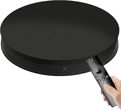 Grand présentoir rotatif noir de 11" avec lumière blanche à distance pour photographie