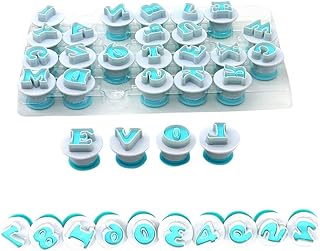 36 pièces de gâteau et emporte-pièces en forme de lettres et de chiffres