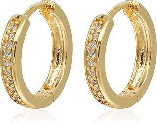 Boucles d'oreilles créoles plaquées or 18 carats pour femme - 20 mm, 17