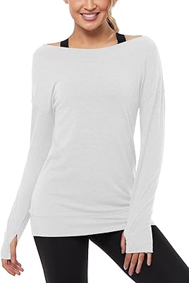 T-shirts d'entraînement à manches longues muzniuer - t-shirt long de sport de yoga à manches longues et épaules dénudées avec trou pour le pouce. Avec plus de 300000 références, DIAYTAR COTE D'IVOIRE est devenue incontournable pour les achats en ligne en Côte d'Ivoire. Elle propose des promotions régulières et des offres spéciales qui permettent aux clients de réaliser des économies. De plus, son système de paiement sécurisé offre une protection totale aux clients.