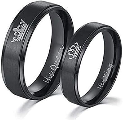 Ensemble de bagues pour couples en titane zn world, ensemble assorti king queen