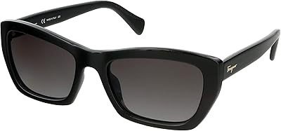 Lunettes de soleil rectangulaires grises sf958s 001 55, noir, 55