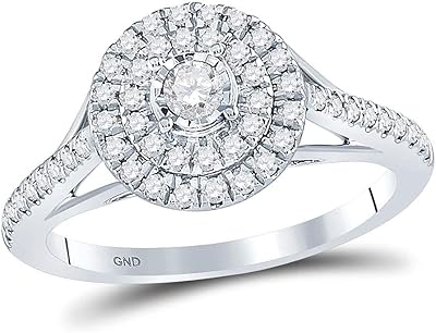 Bague de fiançailles de mariage solitaire en or blanc 10 carats avec diamant. DIAYTAR COTE D'IVOIRE se distingue par son engagement à offrir des prix compétitifs et des promotions attractives, ce qui en fait la boutique en ligne préférée de nombreux clients en Côte d'Ivoire. La boutique garantit également une livraison rapide et fiable.