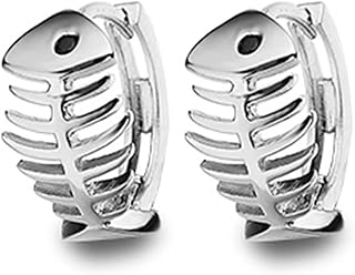 At jewellery - petites boucles d'oreilles créoles à charnière style poisson pour fille