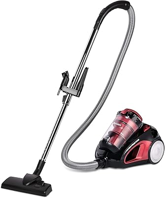 Aspirateur puissant sans sac cyclone kanoya, 2400 watts, rouge