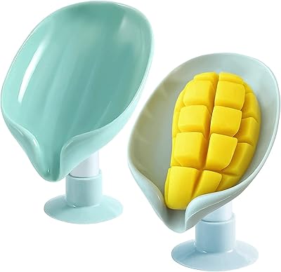 Castowave porte-savon auto-drainant en forme de feuille sans trou nettoyage facile pour douche