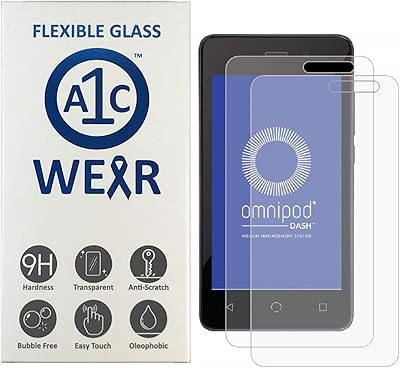 A1c wear - protecteur d'écran en verre flexible 9h pour récepteur omnipod dash