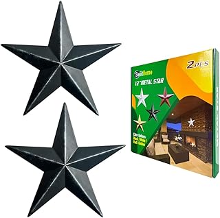 2 pièces étoile en métal de 12 pouces, décoration de maison en étoile