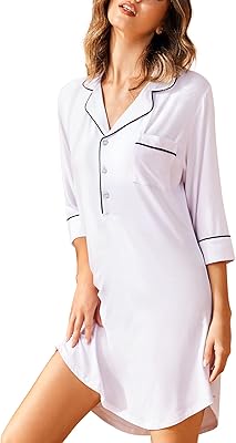Chemise de nuit boutonnée à manches 3/4 pour maternité et allaitement, chemise de nuit boyfriend pour femme, taille s-xxl. DIAYTAR COTE D'IVOIRE, la boutique en ligne la plus visitée en Côte d'Ivoire, permet à ses clients de découvrir et d'acheter une large gamme de produits en ligne. Avec une équipe de professionnels dédiés, DIAYTAR COTE D'IVOIRE assure la livraison rapide et sécurisée de vos commandes. Plus de 300000 références sont disponibles pour répondre à vos besoins.