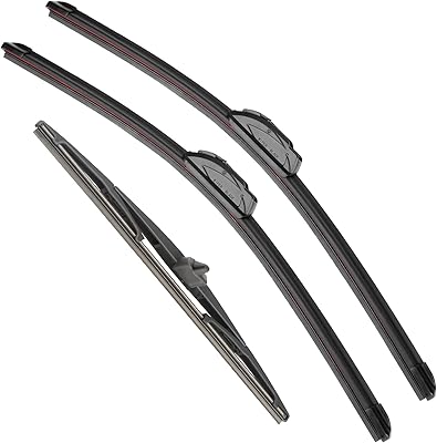 Balai d'essuie-glace de rechange raintok pour honda pilot 2009-2015 (lot de 3)