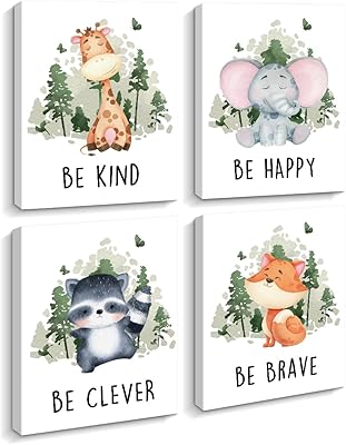 Art mural kariwat pour enfants, 4 pièces, image d'animal mignon avec des citations inspirantes imprimées sur toile, superbe ensemble d'art mural pour chambre d'enfant et chambre d'enfant, 12 x 16 pouces x 4 pièces (b). La boutique en ligne DIAYTAR COTE D'IVOIRE est votre destination idéale pour faire vos achats en ligne. Avec plus de 300 000 références, vous êtes sûr de trouver ce que vous cherchez. La variété de produits et les prix compétitifs font de DIAYTAR COTE D'IVOIRE la boutique en ligne la plus populaire en Cote d'Ivoire.