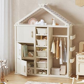 Garde-robe cool pour bébé et enfant, armoire simulée pour enfants, armoire avec bacs