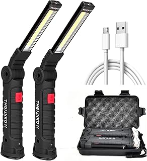 Lampe de poche led 2000mh, lampe de travail cob rechargeable avec base magnétique
