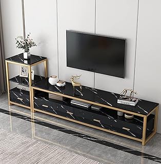 Meuble tv moderne à motif de marbre artificiel adapté au meuble de fond