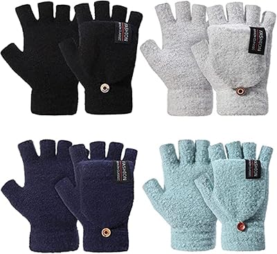 4 paires de gants d'hiver pour écran tactile pour femmes, gants chauds