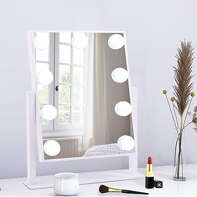 Miroir de maquillage lumineux hollywood de polni, miroir de courtoisie avec lumières