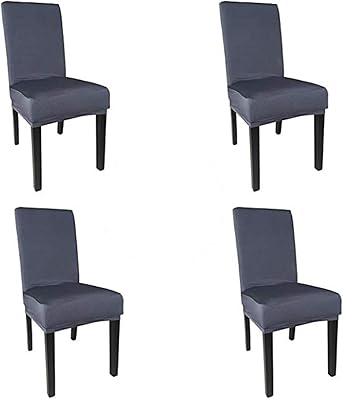 Housse de chaise de salle à manger en tissu extensible lavable et amovible