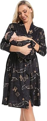 Peignoir de maternité avec ensemble d'emmaillotage assorti, robe de maternité pour les hôpitaux