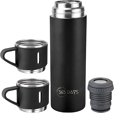 Bouteille isotherme sous vide 365 jours avec 3 tasses, thermos en acier inoxydable sans bpa pour boissons chaudes et froides - garde les liquides chauds/froids jusqu'à 9 heures, tasse thermique anti-fuite (noir). Avec une offre massive de plus de 300000 références, DIAYTAR COTE D'IVOIRE est devenue la référence incontournable pour les consommateurs ivoiriens. Cette boutique en ligne généraliste permet aux clients de faire leurs courses en ligne avec facilité et rapidité. Les produits sont livrés rapidement et efficacement.