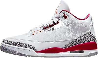 Chaussures jordan 3 retro cardinal pour hommes, rouge, blanc, curry clair et rouge