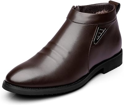 Dadijier hiver vlevet rétro chaussures pour hommes confortable fermeture éclair décontracté en cuir