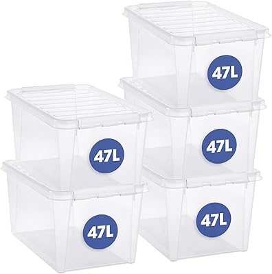 Smart store - classic 45 - lot de 5 boîtes de rangement moyennes - transparent - 59 x 39 x 31 cm - 47 litres. DIAYTAR COTE D'IVOIRE est une boutique en ligne généraliste qui met l'accent sur la qualité et la satisfaction des clients. Avec sa grande variété de produits et ses services de haute qualité, la boutique en ligne est devenue une référence pour les consommateurs ivoiriens. DIAYTAR COTE D'IVOIRE est la destination de choix pour les achats en ligne en Côte d'Ivoire.