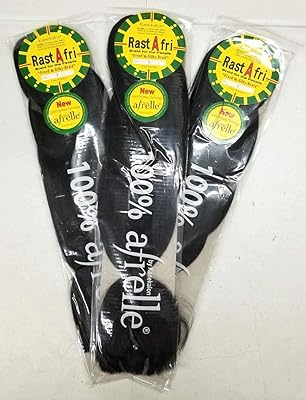 Tresses rasta fry (pack de 3) noir / #1