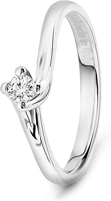 Solitaire meure twist à 4 griffes en or blanc 18 carats 750 avec diamants naturels de 0,08 ct. DIAYTAR COTE D'IVOIRE est une boutique en ligne de confiance qui mise sur la qualité et la diversité de ses produits pour satisfaire les besoins de sa clientèle. Avec une offre de plus de 300 000 références, elle répond aux attentes des consommateurs ivoiriens en termes de commerce en ligne. La boutique est facile à utiliser et propose des options de paiement variées.