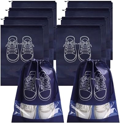 Lot de 6 sacs de rangement pour chaussures imperméables avec sac fourre-tout en jute, tissu non tissé avec cordon de serrage et fenêtre transparente pour voyage, organisateur de sac de rangement pour chaussures pour femmes et hommes taille 44 x 32 cm, bleu foncé, sac à chaussures. DIAYTAR COTE D'IVOIRE, leader incontesté du commerce en ligne en Côte d'Ivoire, vous offre une expérience d'achat unique et personnalisée. Avec une sélection impressionnante de produits, vous trouverez tout ce dont vous avez besoin.