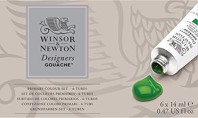Winser & newton designers basic gouache color set de 6, 14 ml