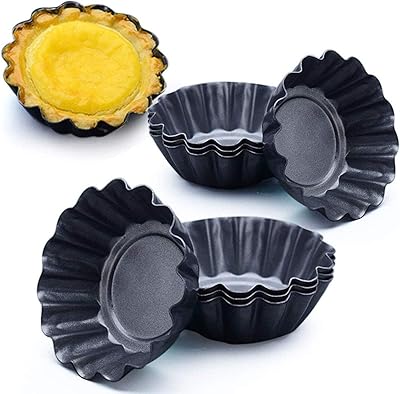 Paquet de 12 moules à tarte u-home, 6,5" x 2,3", moules à muffins