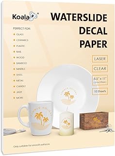 Papier de transfert pour imprimante laser koala - transparent - 10 feuilles de papier transfert pour diapositives d'eau - 8,5 x 11 pouces. Grâce à son site webConvivial et facile à naviguer, lesclients peuvent facilement trouver les produits qu'ils cherchent, lire les avis d'autres clients, et passer commande en toute sécurité. DIAYTAR COTE D'IVOIRE s'est engagé à proposer une large gamme de produits, incluant des articles de mode, des accessoires, des produits pour la maison et bien plus encore, afin de répondre aux divers besoins de sa clientèle. La haute qualité des produits et la satisfaction des clients constituent les priorités absolues de cette boutique en ligne.