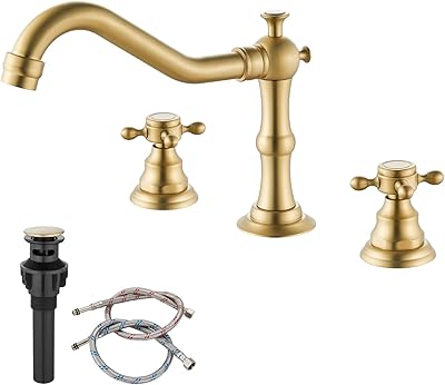 Robinet de lavabo de salle de bain en or poli de style victorien