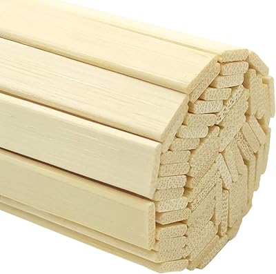 Wron 120 pièces 15,7" bâtons de bambou naturels solides, bâtons en bois extra