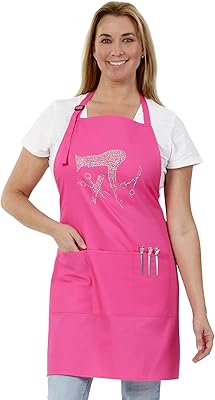 Tablier de coiffure en strass plum hill - tablier de salon pour coiffeurs