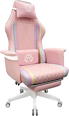 Chaise de jeu avec repose-pieds, chaise de bureau de course, chaise de jeu vidéo inclinable ergonomique en pu, accoudoir réglable, chaise de sport à dossier haut avec appui-tête et soutien lombaire (rose). La boutique en ligne DIAYTAR COTE D'IVOIRE offre une expérience d'achat en ligne sécurisée et pratique. Avec une sélection impressionnante de produits, les clients peuvent trouver tout ce dont ils ont besoin en un seul endroit. DIAYTAR COTE D'IVOIRE est la destination idéale pour les achats en ligne en Côte d'Ivoire.