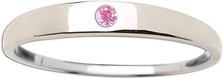 Bague bébé en argent sterling avec améthyste et saphir rose ou saphir blanc