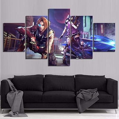 5 impressions sur toile pièces jeux sans feu affiches murales d'art