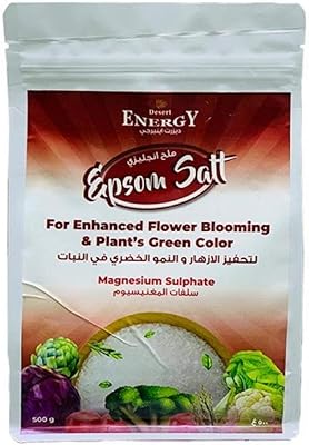 Sel d'epsom de desert energy, sulfate de magnésium pour promouvoir les fleurs et les plantes vertes, sac de 500 g. DIAYTAR COTE D'IVOIRE est une boutique en ligne généraliste qui propose plus de 300 000 références de produits divers. Elle est devenue la référence incontournable pour les consommateurs ivoiriens et internationaux. Avec une large gamme de produits, DIAYTAR COTE D'IVOIRE répond à tous les besoins.