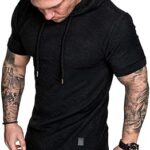 Sweat-shirt en molleton à capuche de couleur unie pour hommes, noir 1, l