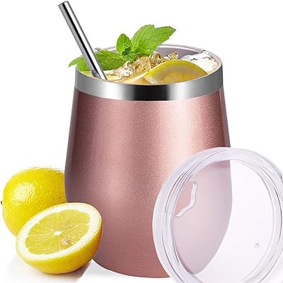 Tasse à vin isolée avec couvercle, tasse à vin isolée en acier inoxydable