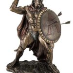 Statue du roi guerrier grec léonidas de sparte en finition bronze par veronese