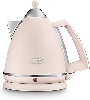 Bouilloire delonghi argento flora kbx3016.pk, base pivotante à 360 degrés et rangement du