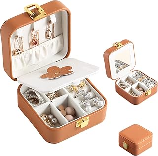 Mecacoz mini boîte à bijoux de voyage, petite boîte à bijoux de voyage