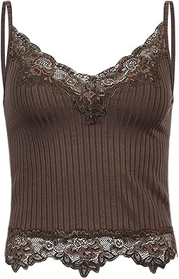 Haut court en dentelle patchwork pour femmes y2k e girls fairy grunge style crop t-shirt cami débardeur tricoté côtelé. La boutique en ligne DIAYTAR COTE D'IVOIRE propose une expérience d'achat unique et personnalisée à ses clients. Elle propose une grande sélection de produits de qualité, dont des produits locaux et internationaux. La boutique est engagée à offrir un service de haute qualité et une livraison rapide à ses clients.