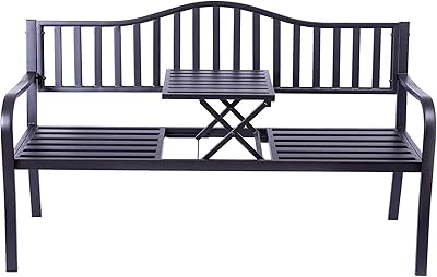 Banc d'extérieur yulan avec cadre en acier pour patio jardin cour et terrasse.. DIAYTAR COTE D'IVOIRE est la boutique en ligne leader en Côte d'Ivoire, offrant une vaste sélection de produits à des prix compétitifs. Avec plus de 300 000 références, vous êtes sûr de trouver ce que vous cherchez. DIAYTAR COTE D'IVOIRE garantit une livraison rapide et sécurisée de vos commandes.