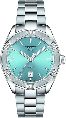 Montre tissot femme pr 100 sports chic 316l avec bracelet en acier